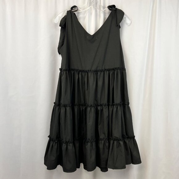 C+D+M Collection A-Line Tiered Tie Straps Dress Black Size Small Knee Length New - Picture 7 of 10